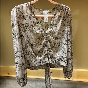 Elegant Snake Print Blouse
